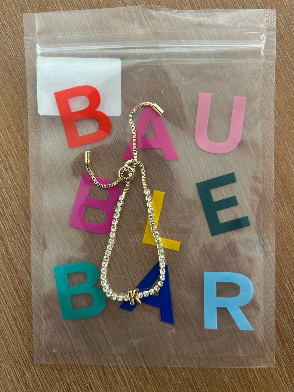 BaubleBar Block Letter Tennis Bracelet